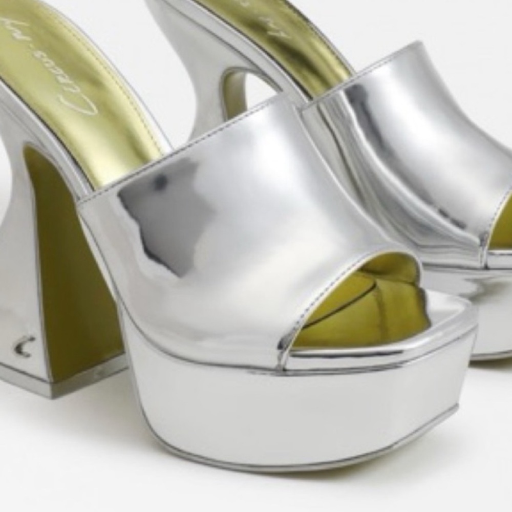 Sam Edelman metallic Silver Platform Heels